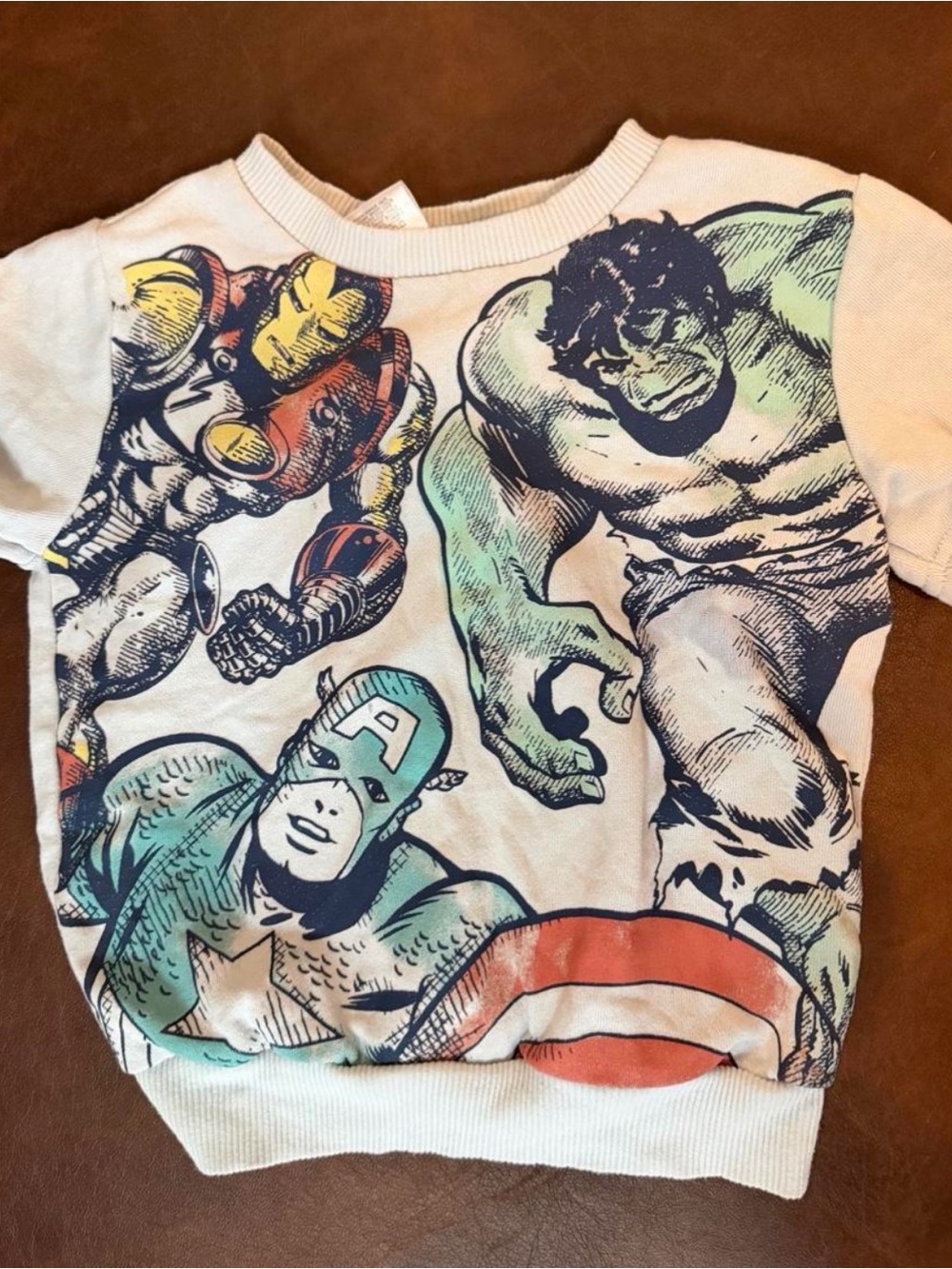 Marvel Kids Short Sleeve Tee with Captain America, Hulk & Iron Man Print - 4T